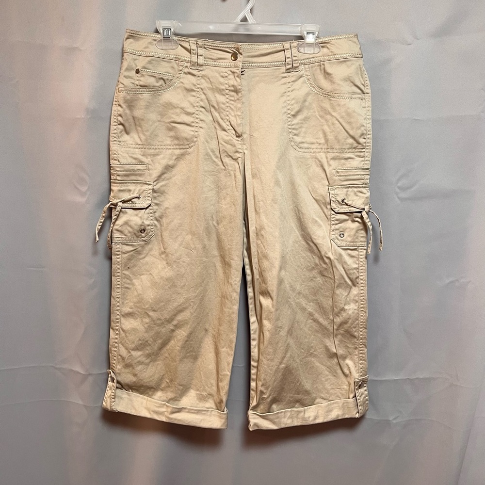 Larry Levine  SPT‎ Stretch Crop Cuffed Capri Pants / Size 12